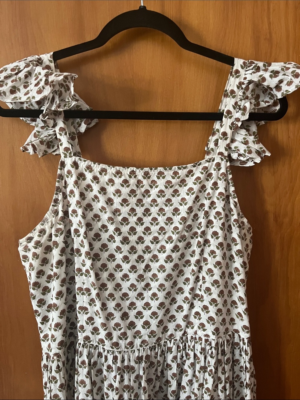Daughters of India White Floral Ruffle Strap Maxi Dress - Picture 2 of 6